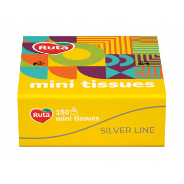 Хусточки паперові 10.5х20 см 2-шарові 150 штук Mini Tissues Ruta